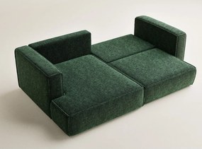 Colțar verde închis extensibil/cu spațiu de depozitare cu tapițerie din chenille (cu colț pe partea stângă/cu șezlong) Velto – Maison de Rêve