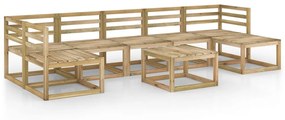 3065309 vidaXL Set mobilier de grădină, 8 piese, lemn de pin verde tratat