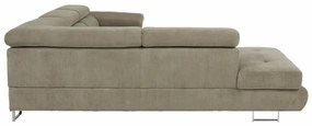Colţar, material textil melir gri deschis, model stânga, BUTON P
