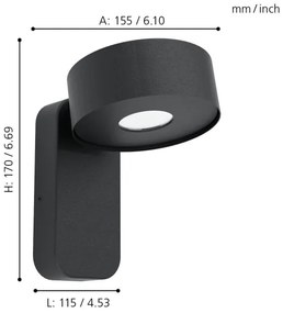 Eglo 98737 - Aplică perete exterior LED PALOSCO LED/6W/230V IP44