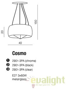 Lustra moderna design elegant 40cm Cosmo Clear