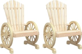 vidaXL Scaune de grădină Adirondack, 2 buc., lemn masiv de brad