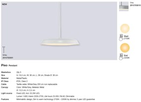 Lustra LED suspendata design modern minimalist Piso alb 2010763001 NL