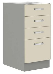 Dulap inferior de bucătărie cu sertare Metaluna 40 D 4S BB (Gri + crem lucios) . 1103340