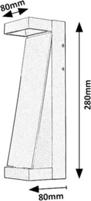 Aplica LED perete exterior IP65 Bradu antracit