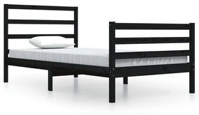 3105000 vidaXL Cadru de pat, 100x200 cm, negru, lemn masiv de pin