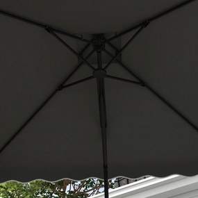 Outsunny Umbrelă Soare 2,5m Volane Duble Cruce | Aosom Romania