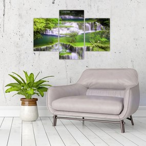 Tablou - Cascada Huay Mae Khamin, Kanchanaburi, Thailanda (90x60 cm)