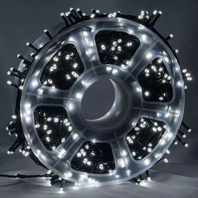 Instalatie de Craciun, rola bec diamant, alb rece, 50 metri