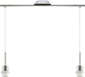 BRILAGI - Lampă suspendată LED pe cablu RETRO GLASS 2xE27/60W/230V crom mat/alb