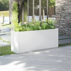 Jardiniera de gradina, alb, 150x50x70 cm, lemn masiv de pin 1, Alb