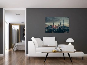 Tablou cu orașul în amurg (90x60 cm)