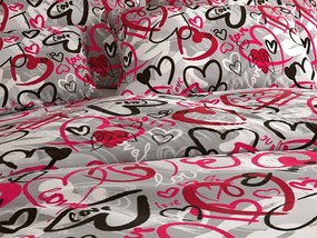 Lenjerie de pat din bumbac gri STREET LOVE Dimensiune lenjerie de pat: 70 x 90 cm | 140 x 200 cm