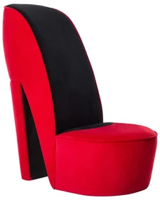 248644 vidaXL Scaun în formă de pantof cu toc, roșu, catifea