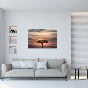 Tablou apusului de soare în Tanzania (90x60 cm)