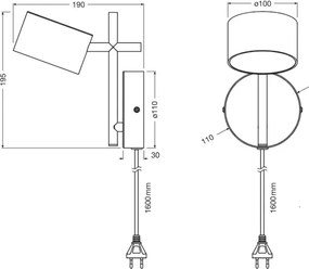 Osram - Aplică de perete LED reglabilă DECOR KYOTO LED/12W/230V neagră