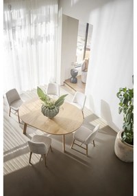 Masă de dining natural rotundă extensibilă cu aspect de lemn de stejar ø 130 cm Glenside – Rowico