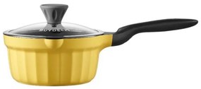 Cratita BUYDEEM CP141, 1.8 l, Capac din sticla, Aluminiu turnat, Fara PFOA, Acoperire antiaderenta, Galben