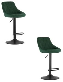 Scaun Bar KAST Catifea Verde / Baza Neagra x 2 Buc