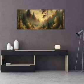 Tablou - Soare strălucind prin pădure (120x50 cm)