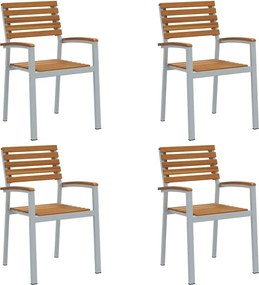 vidaXL Scaun pentru Grădină 4 pcs Maro 56 x 57 x 87 cm