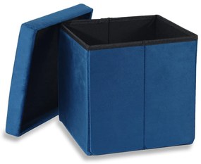 Taburet pliabil albastru CUBEXO VELVET M