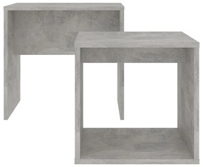 Set măsuțe de cafea, gri beton, 48 x 30 x 45 cm, pal