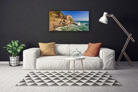 Tablou pe panza canvas Munții Sea Peisaj Maro Albastru