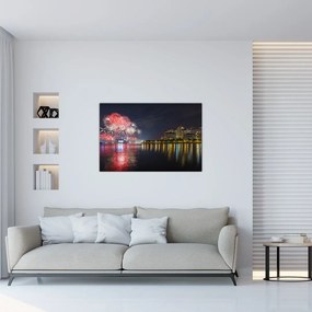 Tablou cu artificii in Singapur (90x60 cm)