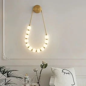 Aplică LED Modernă – 60W, 10 Surse, 3 Tipuri de Lumină, Design Auriu/Alb, 30×58×4 cm