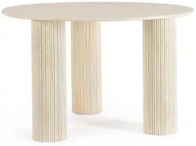 Masa dining pentru 6 persoane crem din lemn de Mango, ∅ 120 cm, Dacca Bizzotto