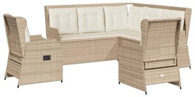 3262153 vidaXL Set mobilier de grădină cu perne, 5 piese, bej, poliratan