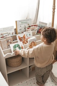 Biblioteca pentru copii Book Nook alba H76 cm