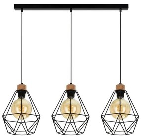 Lustră pe cablu Spot-Light 21822304 DIAMENT 3xE27/60W/230V stejar