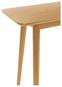 Masă consolă în culoare naturală cu blat cu aspect de lemn de stejar 40x120 cm Fabio – White Label