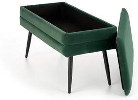 Banca dormitor Velva verde/negru - H37 cm
