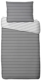 Lenjerie de pat din bumbac Dungi, gri, 140 x 200 cm, 70 x 90 cm