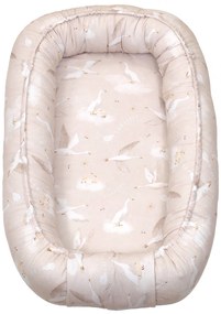 Suport de dormit Babynest, Reversibil, 70x45 cm, Bumbac Gasca bej
