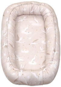 Suport de dormit Babynest, Reversibil, 70x45 cm, Bumbac Gasca bej