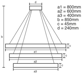 Lustră LED dimabilă pe cablu LED/220W/230V 3000-6500K + telecomandă
