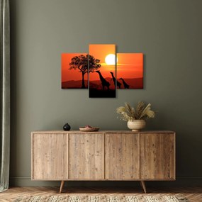 Tablou cu girafe în apus de soare (90x60 cm)