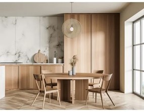 Lampă suspendată din lemn pe cablu, 1xE27/60W/230V, Ø 43,5 cm, lemn masiv/furnir, fag/lemn de cauciuc