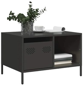 vidaXL Măsuță de cafea, negru, 68,5x50x43,5 cm, oțel laminat la rece