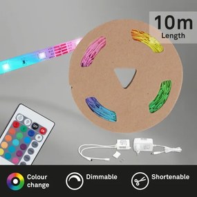 Bandă LED RGB dimabilă 11,5m LED/24W/230V Brilo + telecomandă
