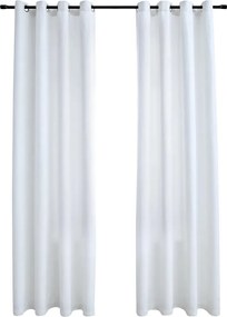 vidaXL Draperii opace cu inele metalice, 2 buc., alb, 140 x 175 cm