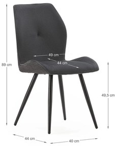 Scaune de dining negre 2 buc. din catifea reiată Adaya – Marckeric