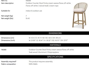 Scaun de bar pentru exterior sau interior design LUX Counter Trinity