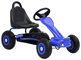 vidaXL Mașinuță kart cu pedale și roți pneumatice, albastru