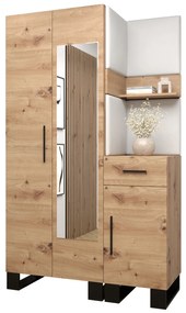 Set mobilier pentru hol Amanda 16 (Stejar artisan + Alb). 1085999