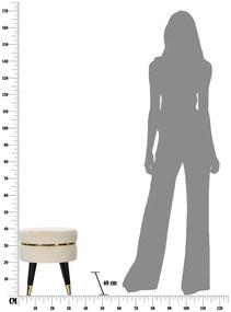 Taburet crem cu tapițerie din catifea Paris – Mauro Ferretti